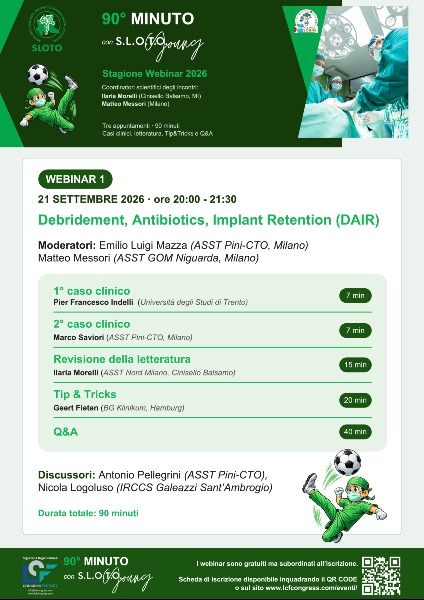 90° MINUTO SLOTO YOUNG  Debridement, Antibiotics, Implant Retention (DAIR) 