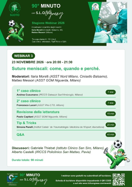 90° MINUTO SLOTO YOUNG - Suture meniscali: come, quando, perchè  