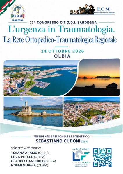 17° CONGRESSO REGIONALE O.T.O.D.I. SARDEGNA 2026 L’URGENZA IN TRAUMATOLOGIA LA RETE ORTOPEDICO TRAUMATOLOGICA REGIONALE 