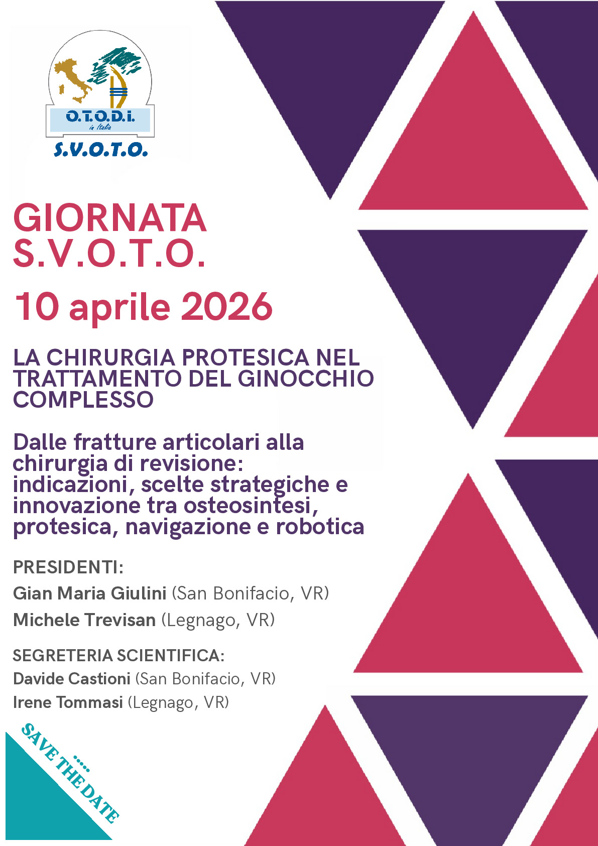GIORNATA SVOTO 2026  LA CHIRURGIA PROTESICA NEL TRATTAMENTO DEL GINOCCHIO COMPLESSO   